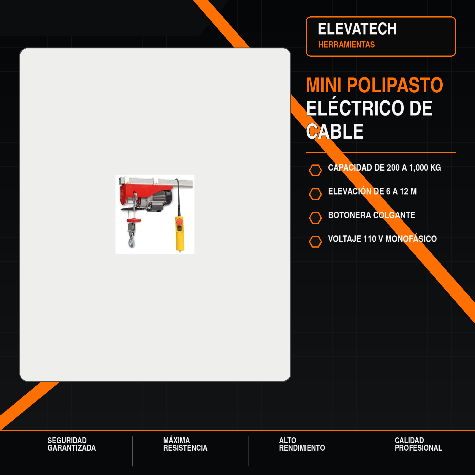Mini polipasto de cable
