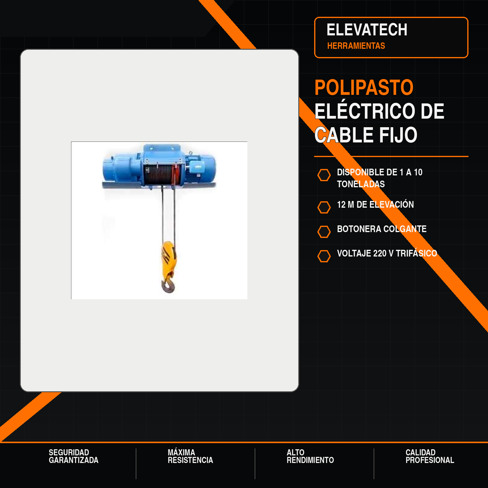 Polipasto eléctrico de cable fijo