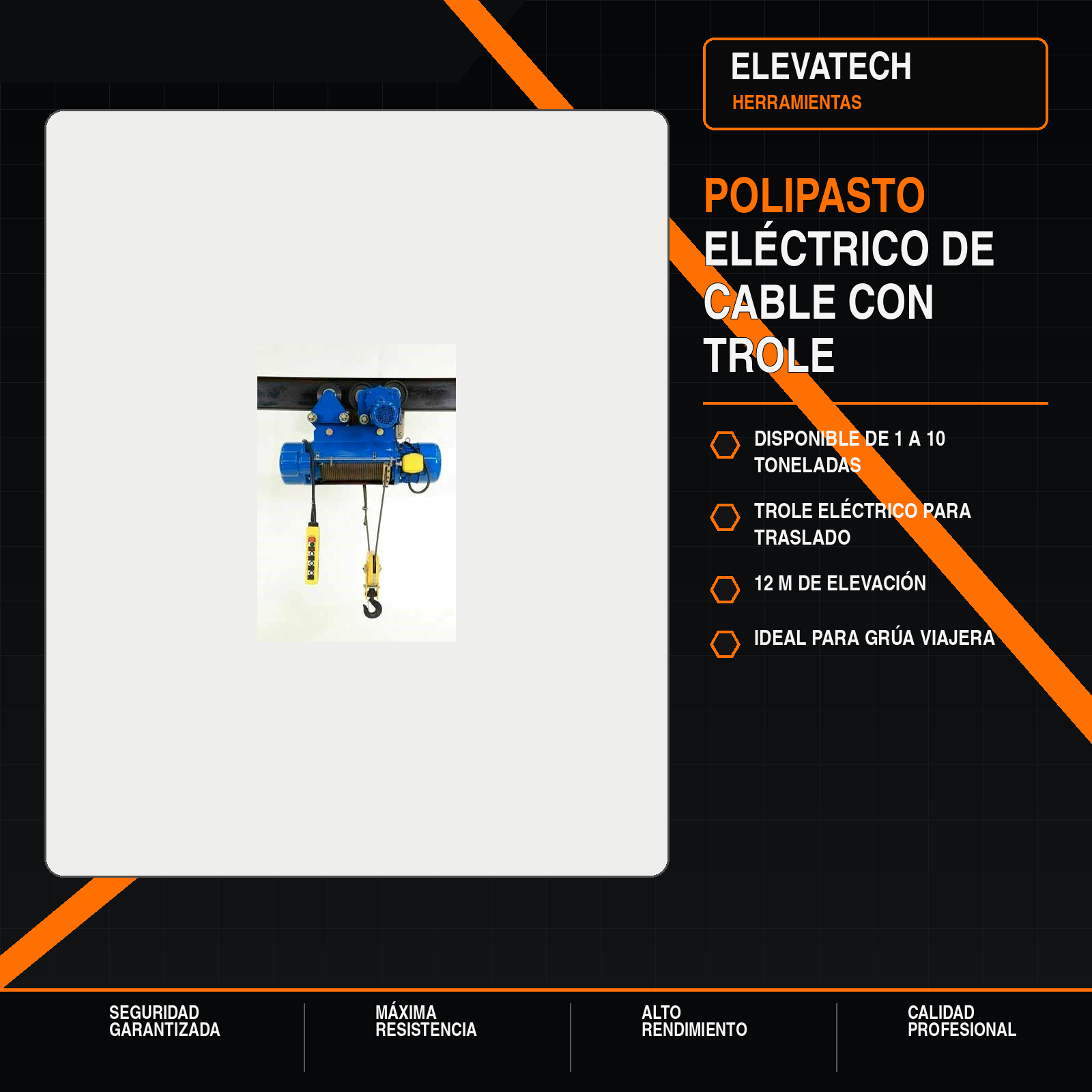 Polipasto eléctrico de cable con trole