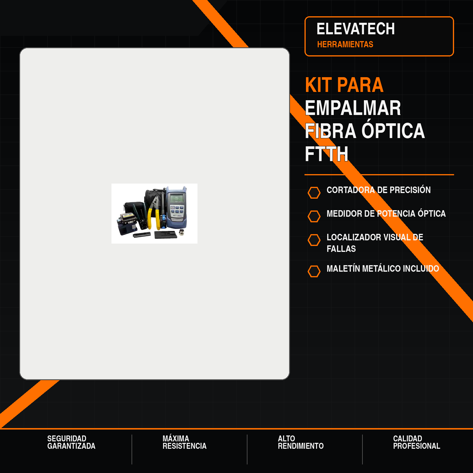 Kit de herramientas para empalmar fibra óptica FTTH