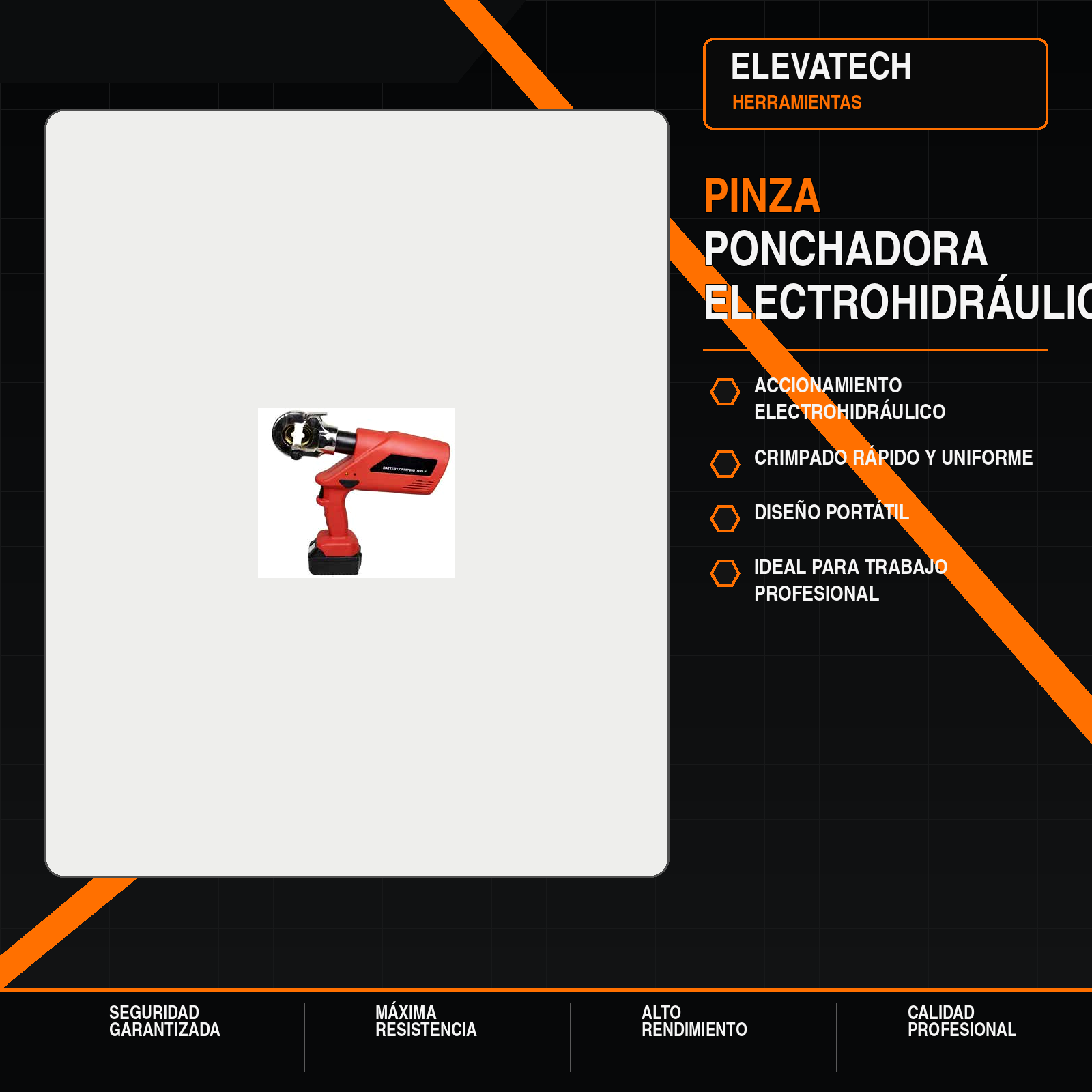 Pinza ponchadora electrohidráulica