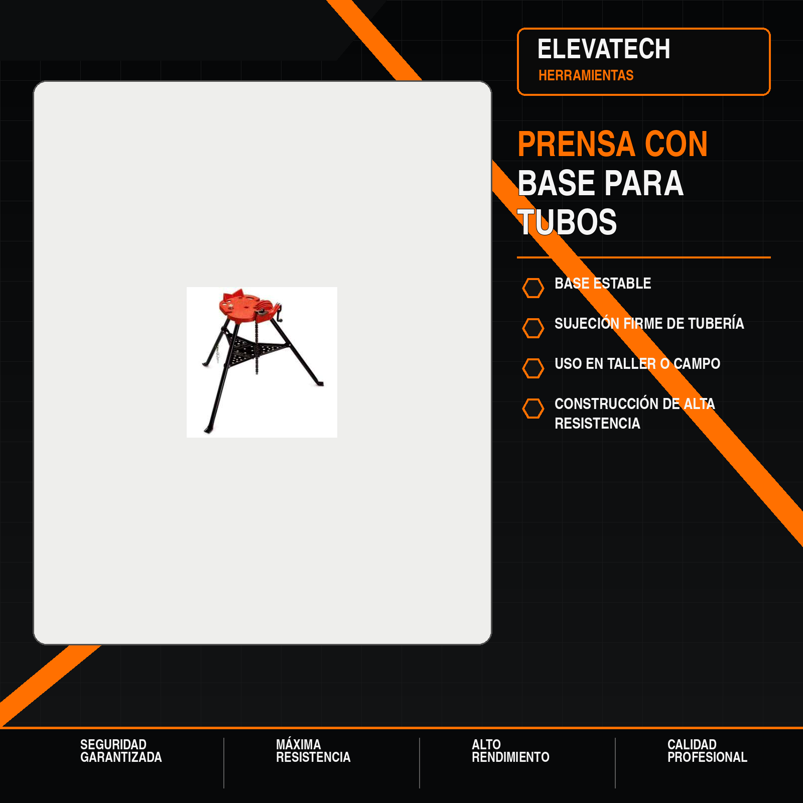 Prensa con base para tubos