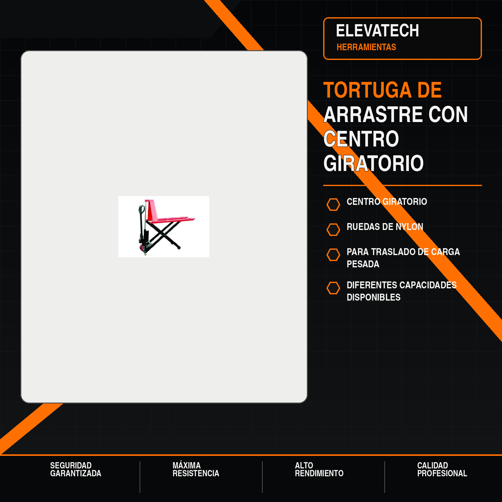Tortuga de arrastre — centro giratorio, automático, doble pistón